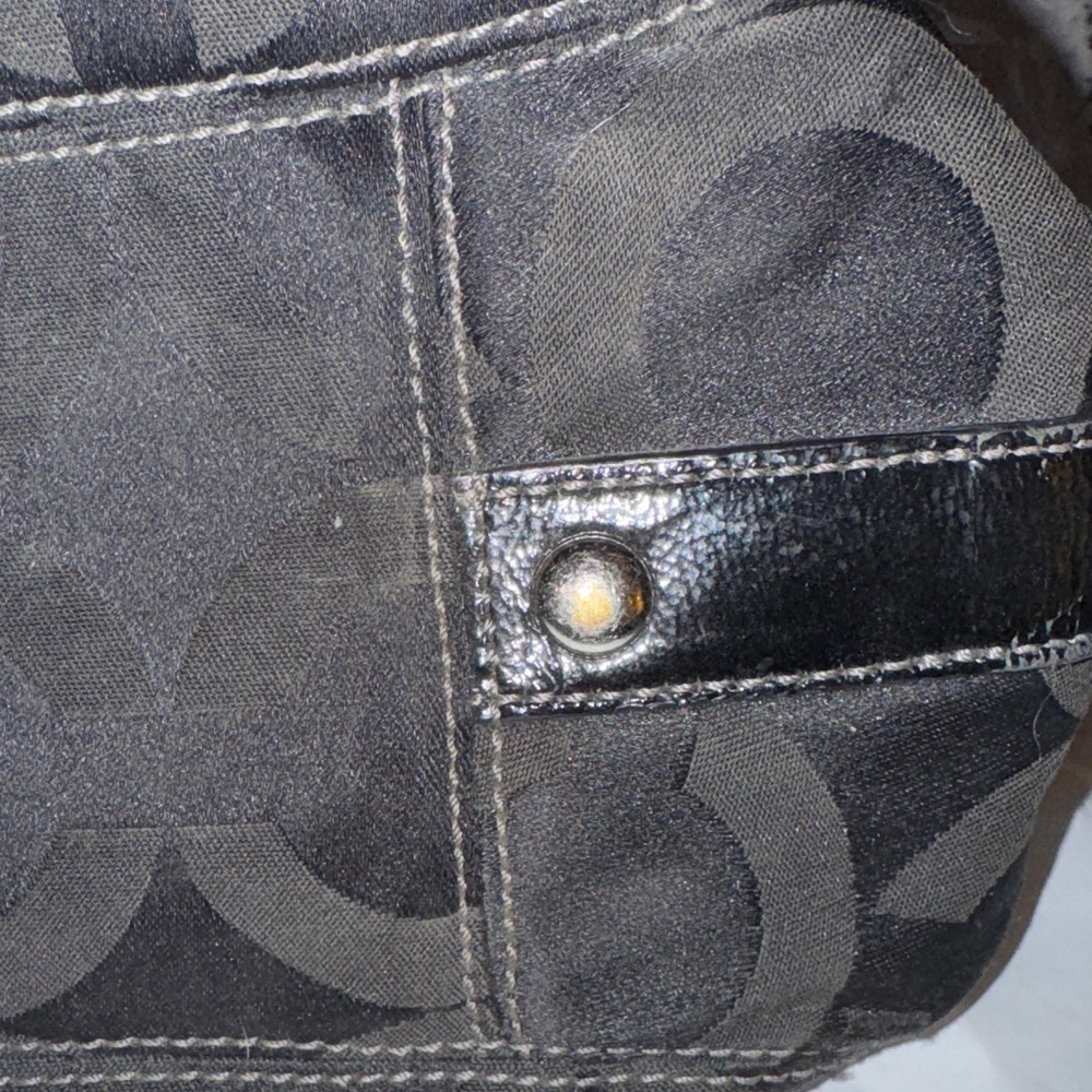 Coach Madison Maggie black sateen signature hobo bag - Picture 5 of 15